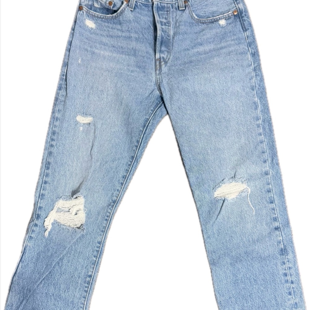 Women Levi's Light Blue Straight Jeans - Picture 2 of 2